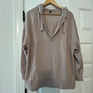 Get After It mauve/pink/grey color after workout v-neck hoodie